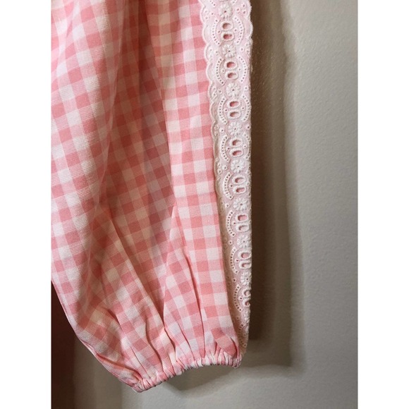 Pink Gingham Lace Girly Feminine Cottagecore Preppy Dress - Picture 2 of 10